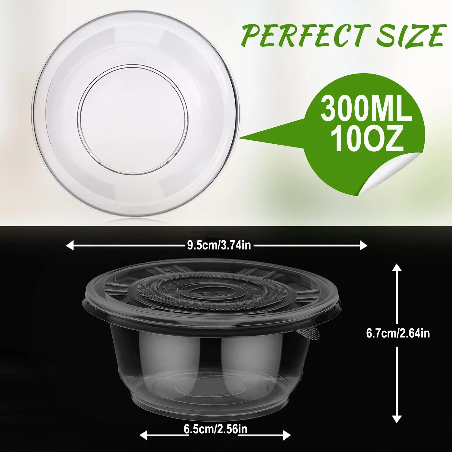 300ml Disposable Bowl with Thickened Contents Lunch Box Round Shape Plastic Suitable for Home Kitchen Use Soup Bowl with Lid thumbnail 3