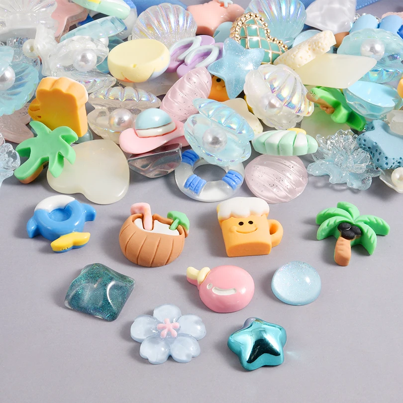 10/20/30/50pcs Random Mix Ocean Charms For Junk Cases Starfish Shell Fish Pendant Jewelry Making Charm Bulk DIY Phone Case Shoes thumbnail 3