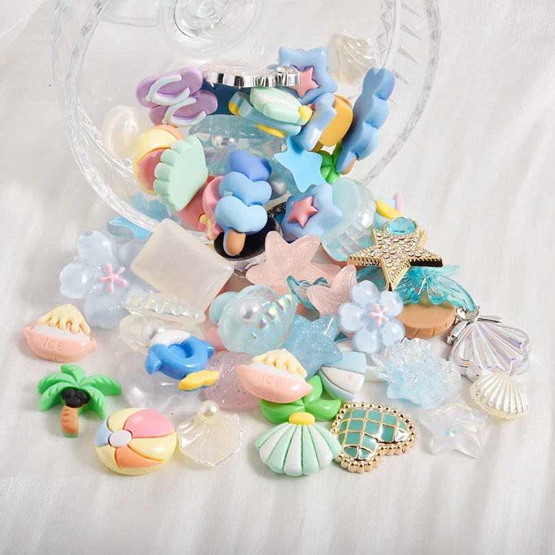 10/20/30/50pcs Random Mix Ocean Charms For Junk Cases Starfish Shell Fish Pendant Jewelry Making Charm Bulk DIY Phone Case Shoes thumbnail 5