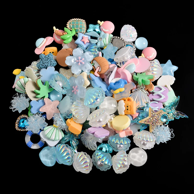 10/20/30/50pcs Random Mix Ocean Charms For Junk Cases Starfish Shell Fish Pendant Jewelry Making Charm Bulk DIY Phone Case Shoes thumbnail 6