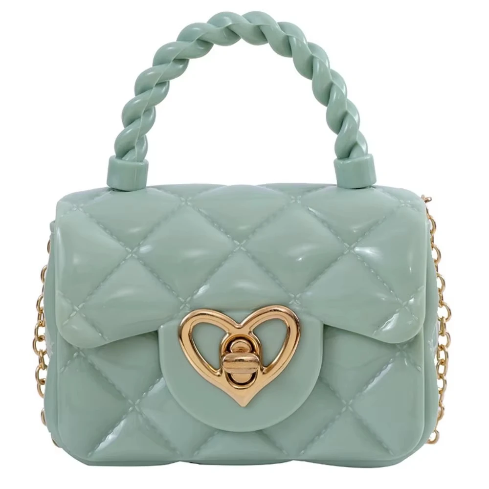 Fashion Kids PU Leather Crossbody Bag Girls Heart Shoulder Jelly Mini Coin Purse Children's Handbag Gift thumbnail 5