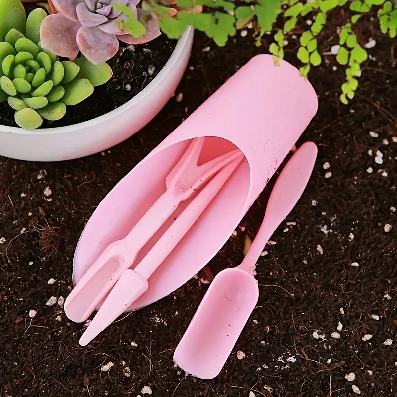 4pcs/set, Durable Bucket Shovel Potted Cultivation Cylinder Meat Plant Soil Shovel Garden Tools Mini Garden Planting Tools Set