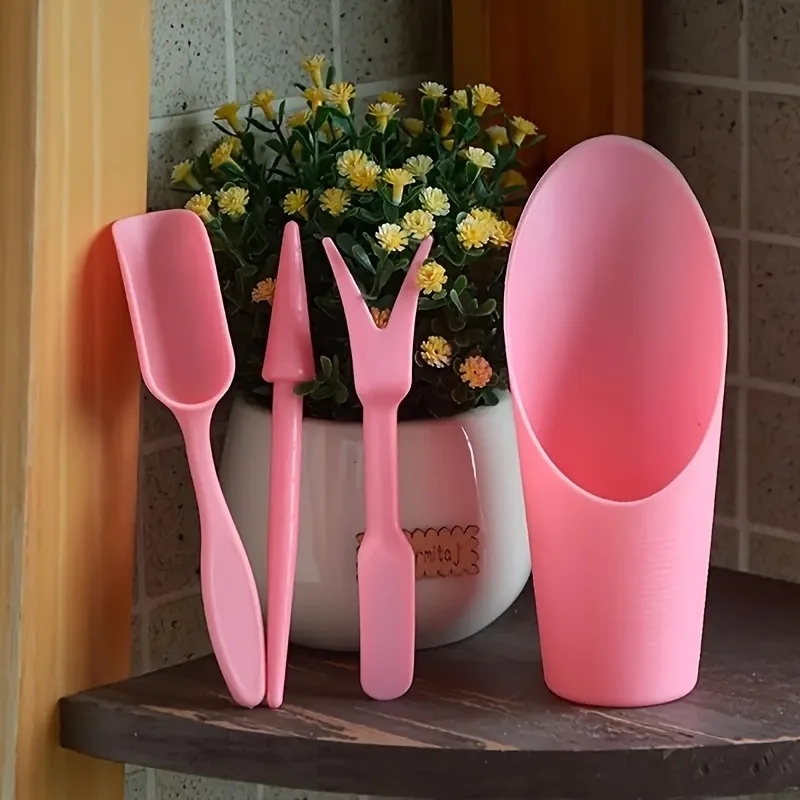 4pcs/set, Durable Bucket Shovel Potted Cultivation Cylinder Meat Plant Soil Shovel Garden Tools Mini Garden Planting Tools Set thumbnail 6
