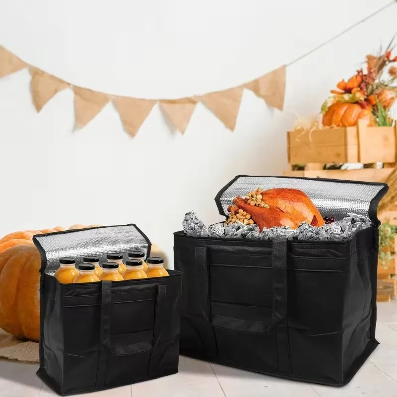 Reusable Insulated CoolerBag PremiumAluminum Foil Thermal Storage Bag Lightweight Portable ZipperLunch Bag for Camping Party Use thumbnail 2