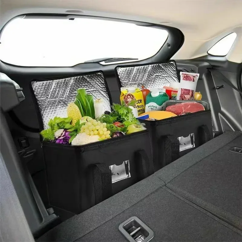 Reusable Insulated CoolerBag PremiumAluminum Foil Thermal Storage Bag Lightweight Portable ZipperLunch Bag for Camping Party Use thumbnail 5