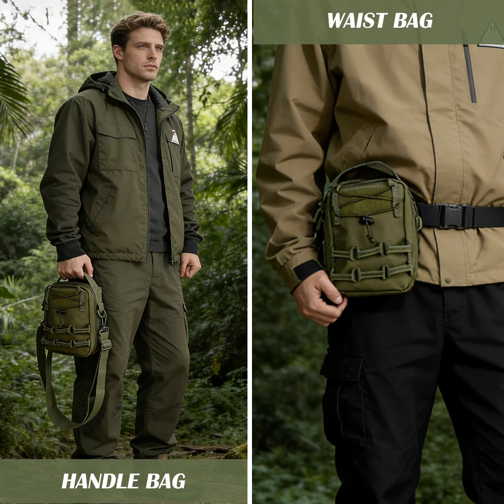 Tactical MOLLE Pouch for Climbing, Hiking, Skiing&Cycling, Crossbody Bag, Shoulder Bag, Handle Bag, Waist Bag, Outdoor Gear Bag thumbnail 4
