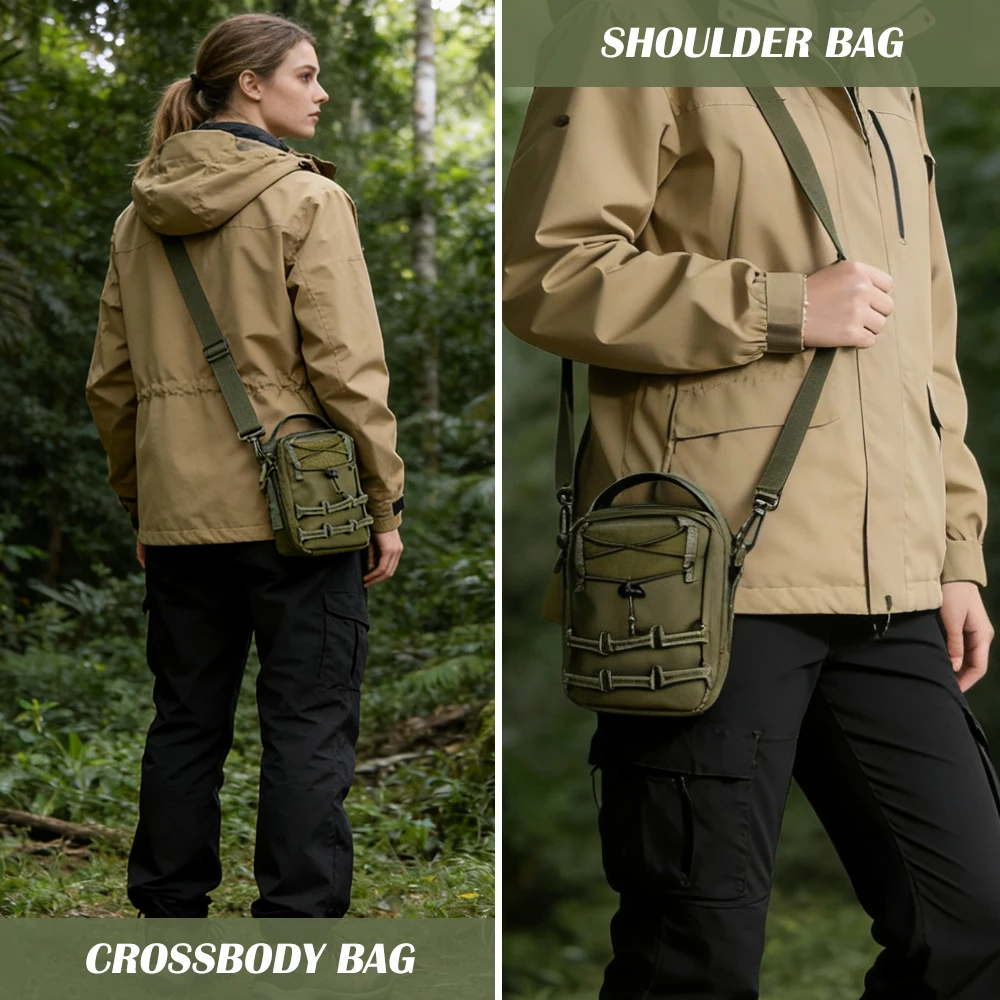 Tactical MOLLE Pouch for Climbing, Hiking, Skiing&Cycling, Crossbody Bag, Shoulder Bag, Handle Bag, Waist Bag, Outdoor Gear Bag thumbnail 5
