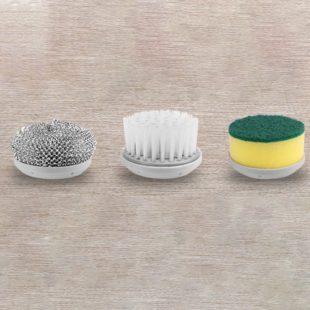 Electric Clean Brush Multifunctional Kitchen Home Cleaning Brush 3 Replaceable Brush Heads Bathroom Kitchen Cleaner thumbnail 3