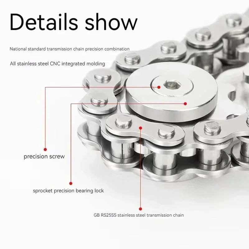 Sprocket Flywheel Fingertip Gyro Metal Fidget Spinner Antistress Anxiety Metal Bike Chains Decompression Toys for Adult Kid Gift thumbnail 5