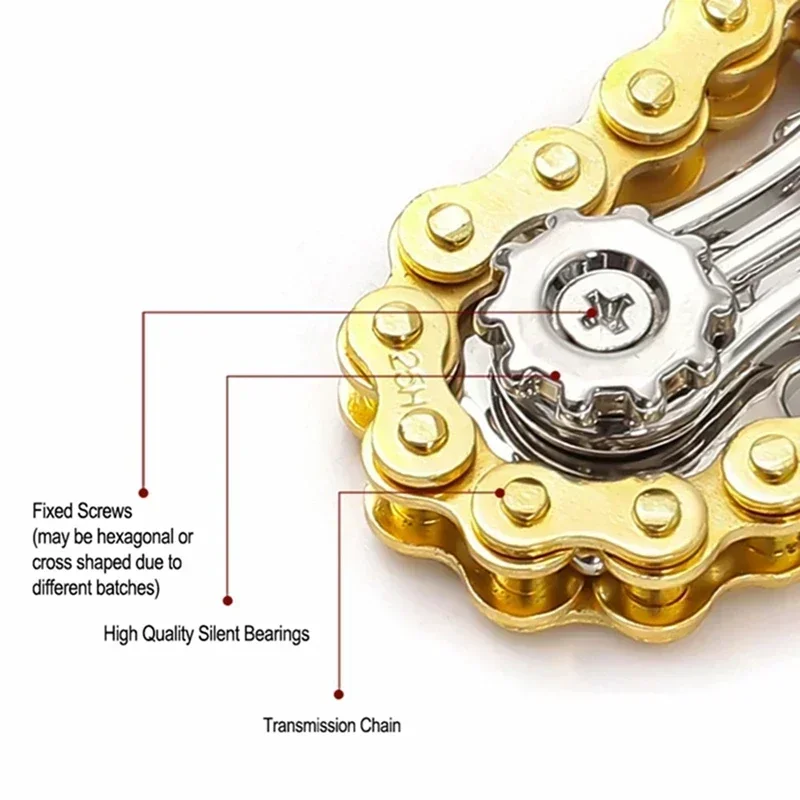 Sprocket Flywheel Fingertip Gyro Metal Fidget Spinner Antistress Anxiety Metal Bike Chains Decompression Toys for Adult Kid Gift thumbnail 4