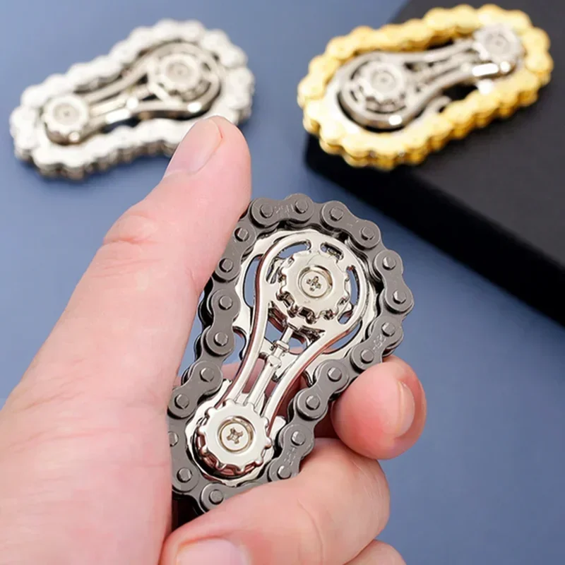 Sprocket Flywheel Fingertip Gyro Metal Fidget Spinner Antistress Anxiety Metal Bike Chains Decompression Toys for Adult Kid Gift thumbnail 6