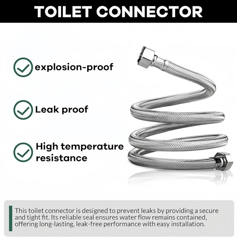 Bidet Extension Hose Stainless Steel  9/16 （US3/8） to G1/2  Toilet Adapter Accessories thumbnail 4