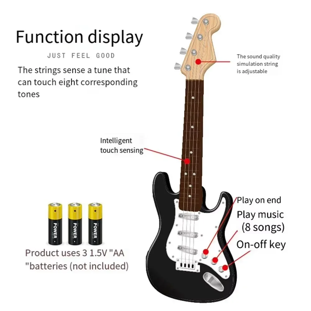 4-string electric guitar toy for children beginners, rechargeable electronic musical instrument, suitable for gifts and camping thumbnail 5
