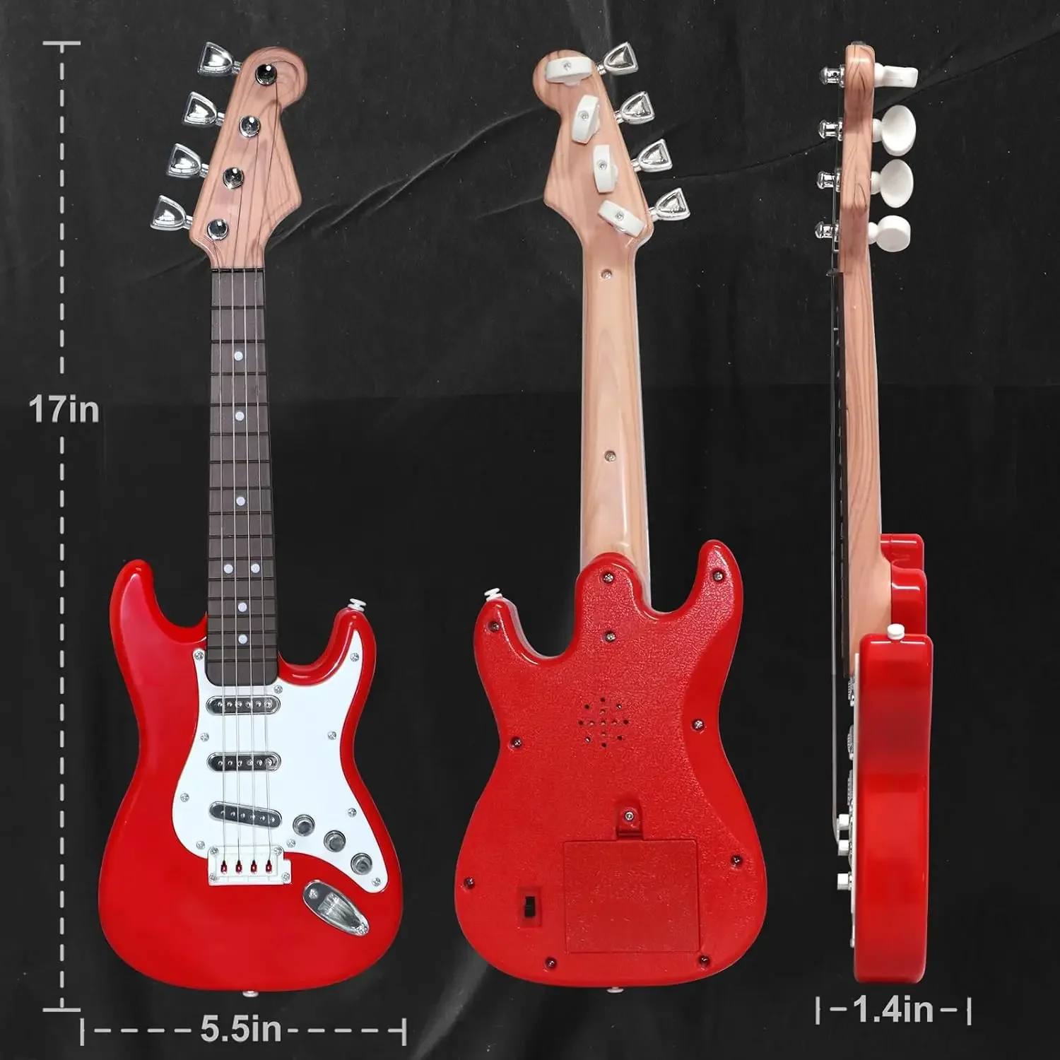 4-string electric guitar toy for children beginners, rechargeable electronic musical instrument, suitable for gifts and camping thumbnail 6