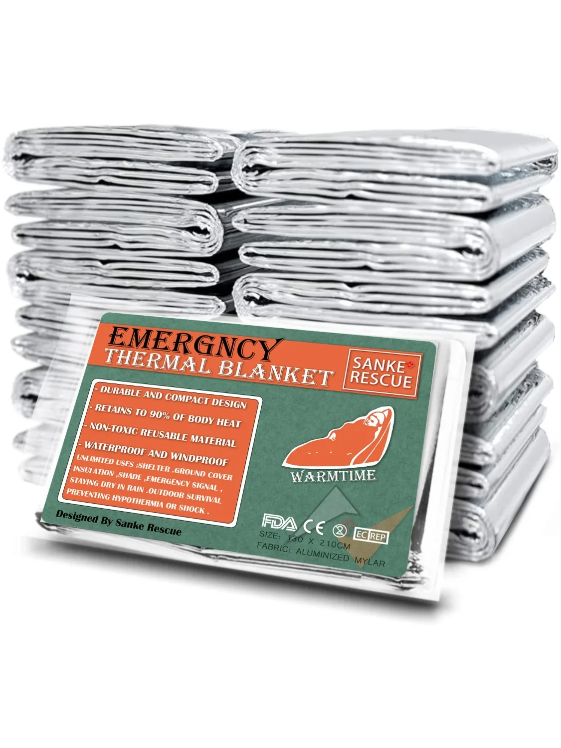 4pcs Emergency Blanket Mylar Thermal Foil Space Blanket Designed for NASA Body Warmer Outdoor First Aid Camping Hiking Travel