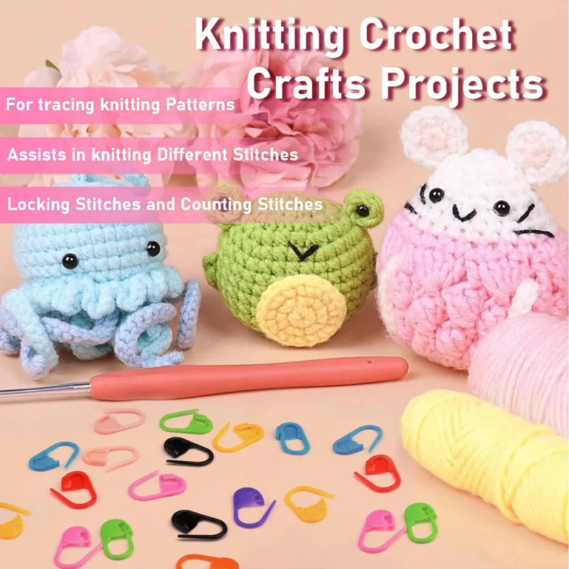50/200/500pcs Knitting Crochet Tool, Locking Marking Buckle, Small Ring Pin, Sweater Counter, Plastic Counting Buckle thumbnail 4