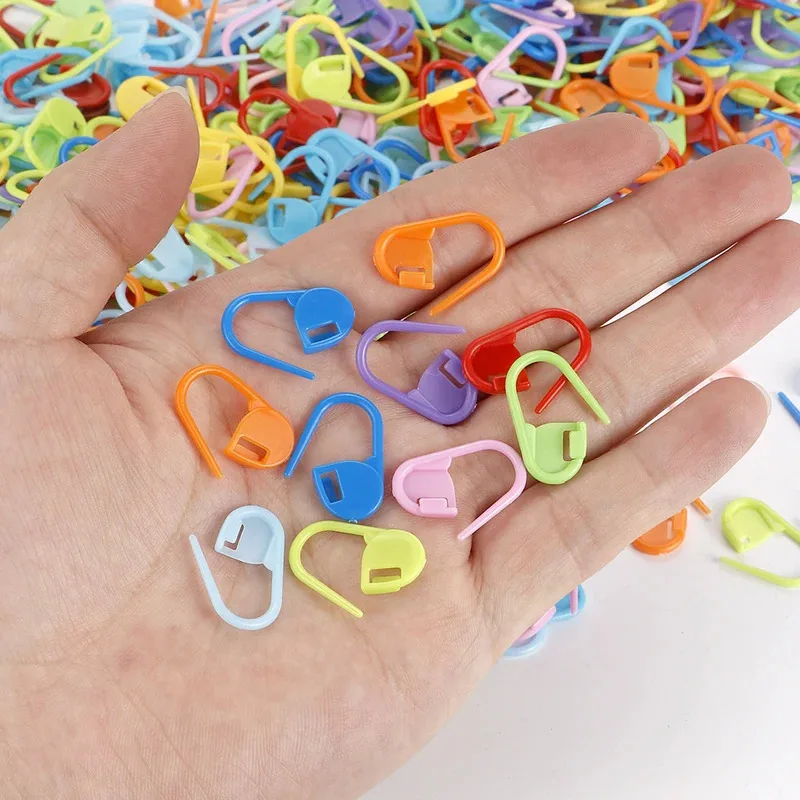 50/200/500pcs Knitting Crochet Tool, Locking Marking Buckle, Small Ring Pin, Sweater Counter, Plastic Counting Buckle thumbnail 2