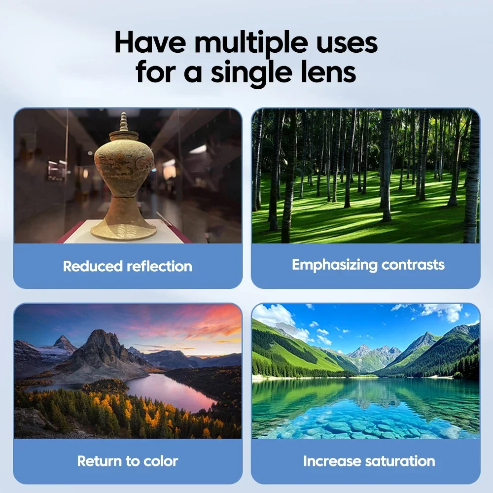 New 52mm CPL Mobile Phone Lens Filter Lens Clip Camera Accessories Circular Polarizer Filter for Canon Nikon for All Smartphone thumbnail 6