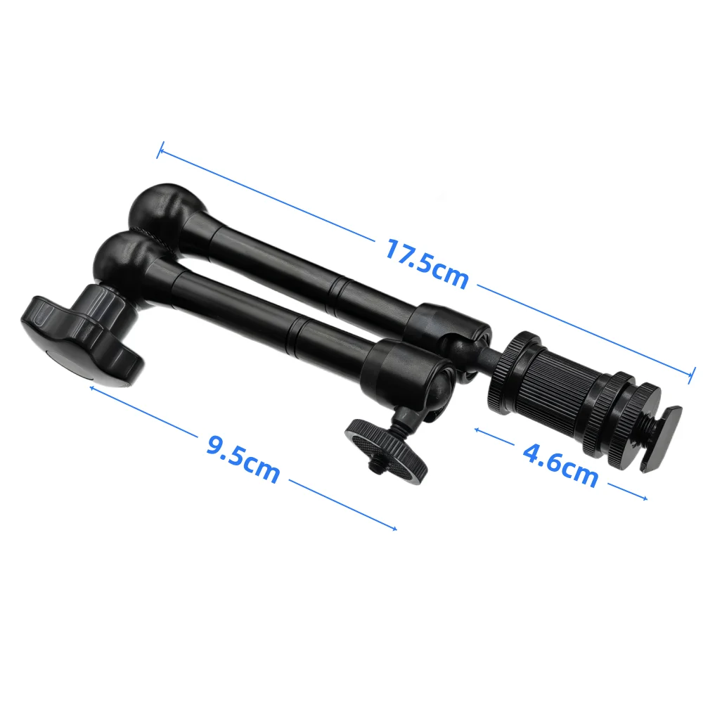 Aluminum Alloy Metal 11 Inch Articulating Magic Arm With Super Clamp Clip for DSLR Rig Camera LCD Monito LED Video Lighting thumbnail 2