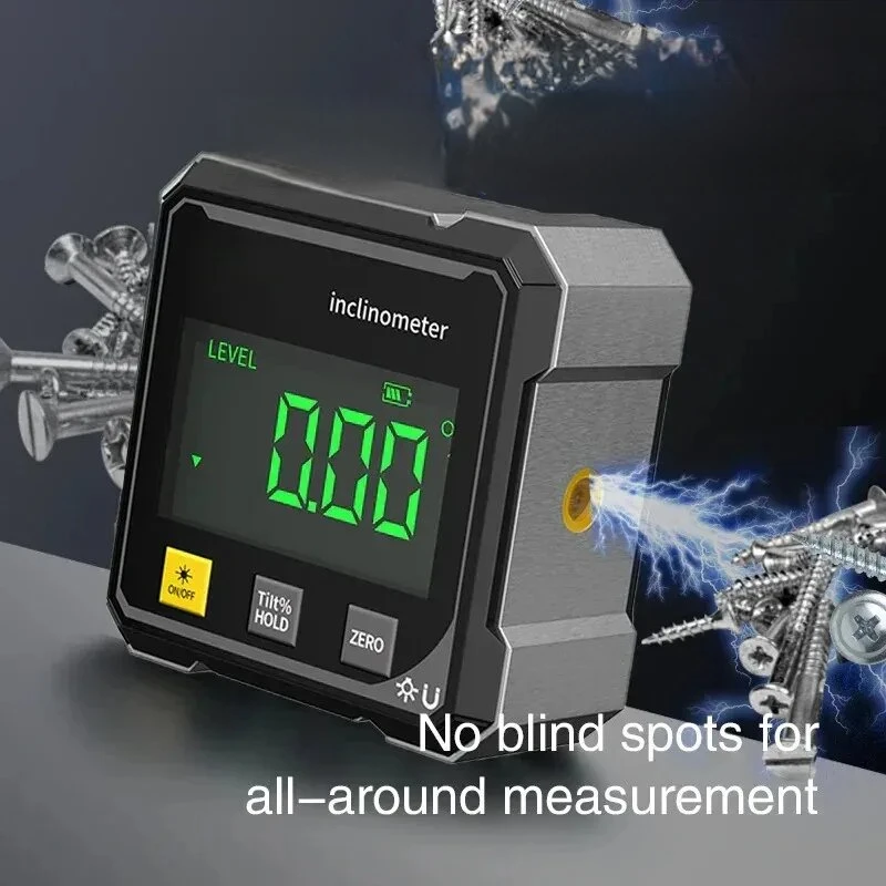 NEW 2-Side Magnetic Digital Angle Gauge With Laser Electronic Protractor Horizontometer Inclinometer Angle Ruler Slope Measuring thumbnail 6