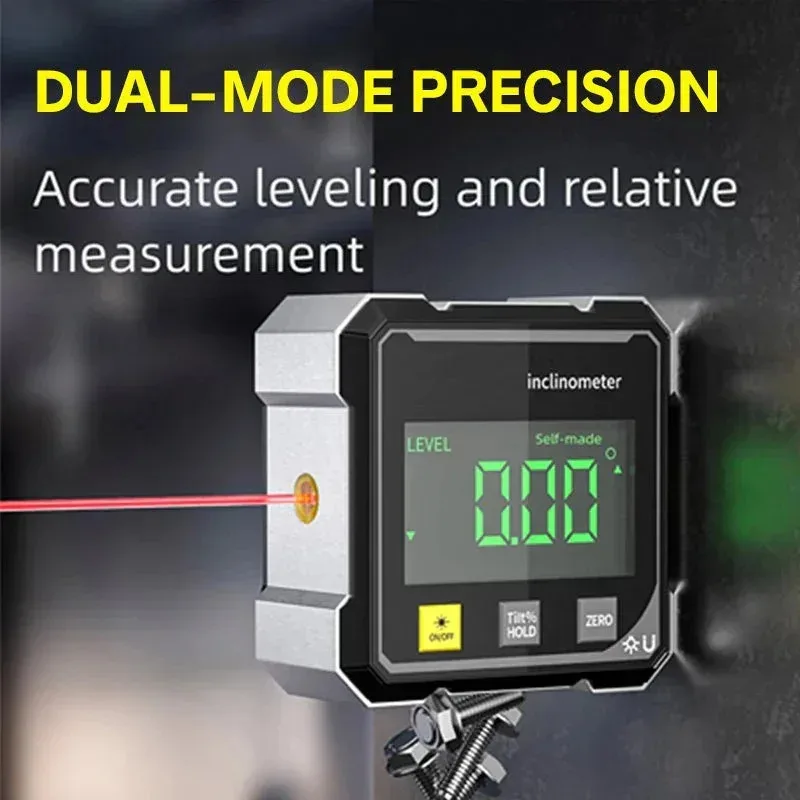 NEW 2-Side Magnetic Digital Angle Gauge With Laser Electronic Protractor Horizontometer Inclinometer Angle Ruler Slope Measuring thumbnail 3