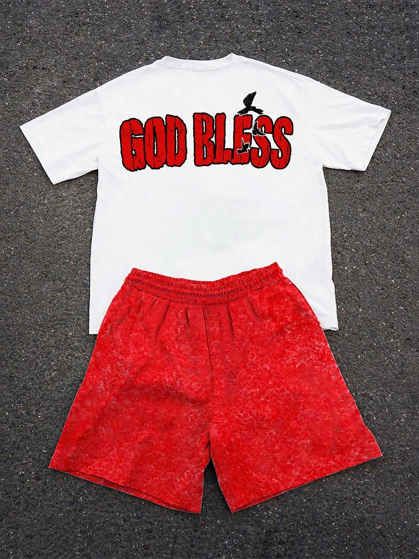 2026 Summer New Men's Suit - Street Casual Fashion Comfortable Soft Breathable Lightweight 3D Letter Pattern Print thumbnail 2