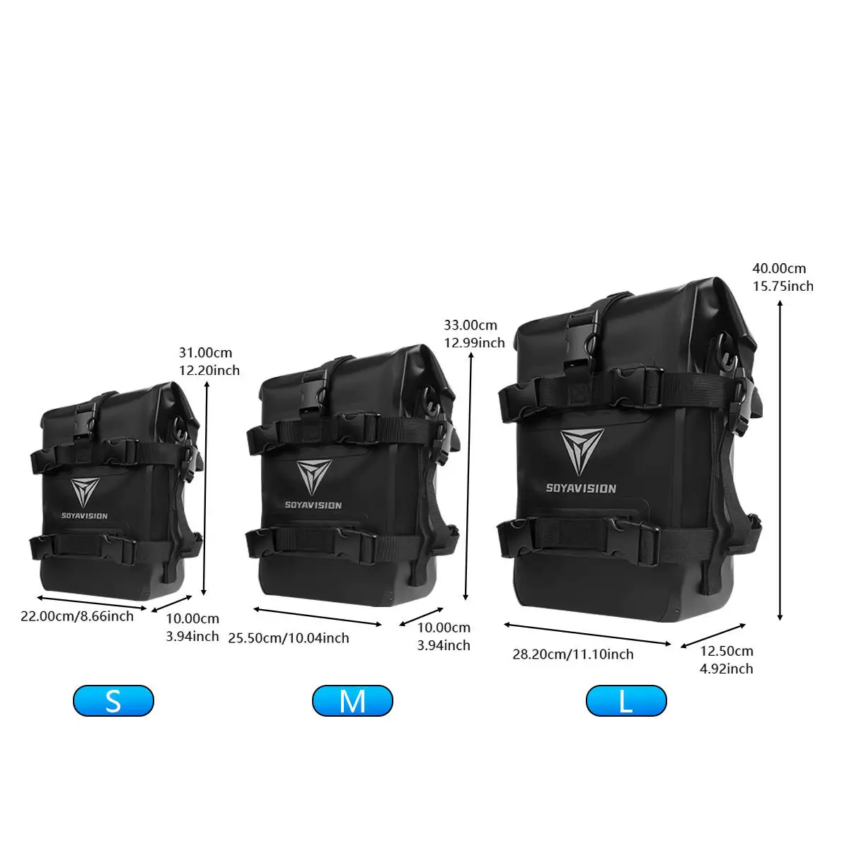 Black Motorcycle Side Frame Crash Bars Bag Repair Tools Placement Bag Multi-functional Motor Tank Bag 8L 10L 12L Waterproof Bags thumbnail 2