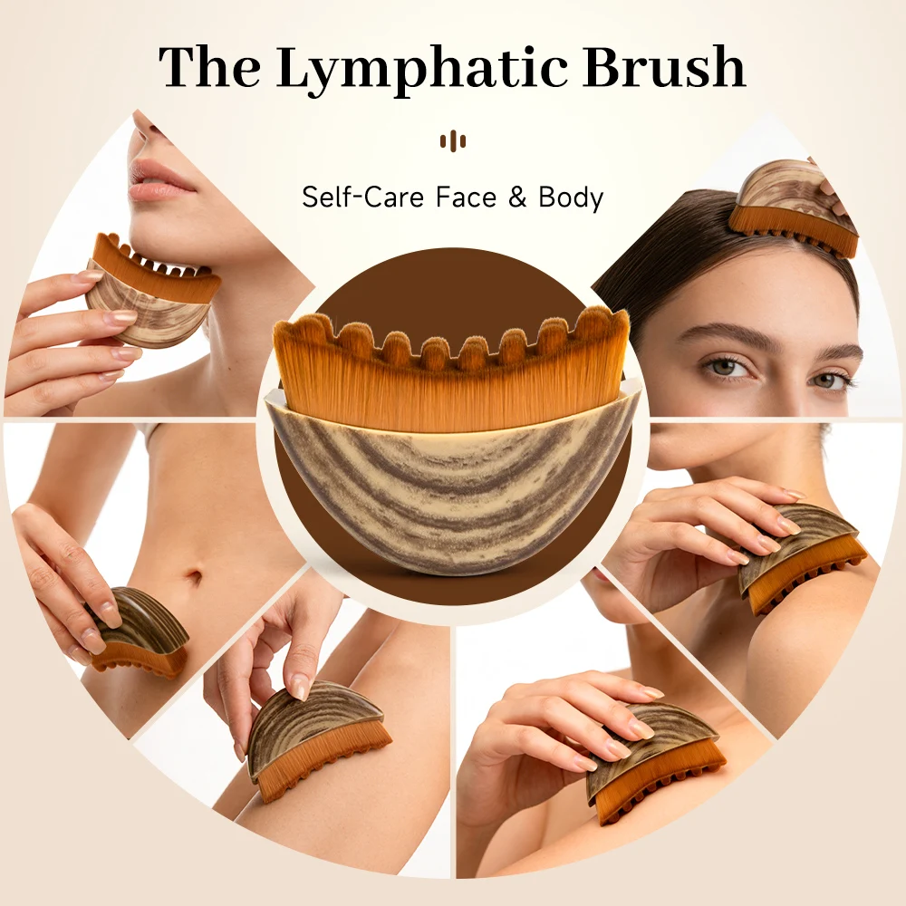 Portable Lymphatic Contour Face Brush, Facial Sculpting Lymphatic Drainage Tool, Lymphatic Drainage Massager Fit The Skin thumbnail 3