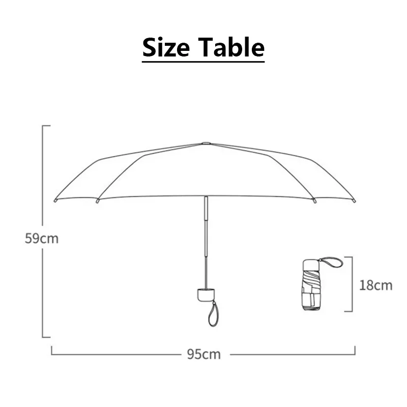 Low Price Promotion Mini Sun Umbrella Pocket Rain Umbrella Vinyl Folding UV Ultraviolet Protection Sun Shade Pocket Parasol thumbnail 5