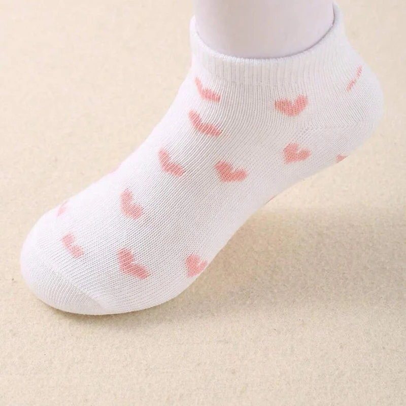 10 Pairs kids cute heart print ankle socks, unisex boys and girls soft comfortable children socks multi-color thumbnail 4