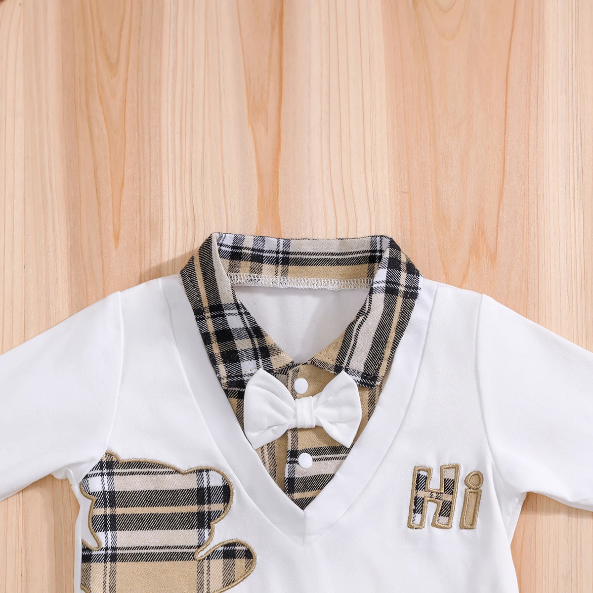 IURNXB Baby Cartoon Bear Two-Piece Clothes Set Infant Long-Sleeve Onesie+Pants Tuxedo Outfits for Spring Fall Outdoor Wear 1-18M thumbnail 3