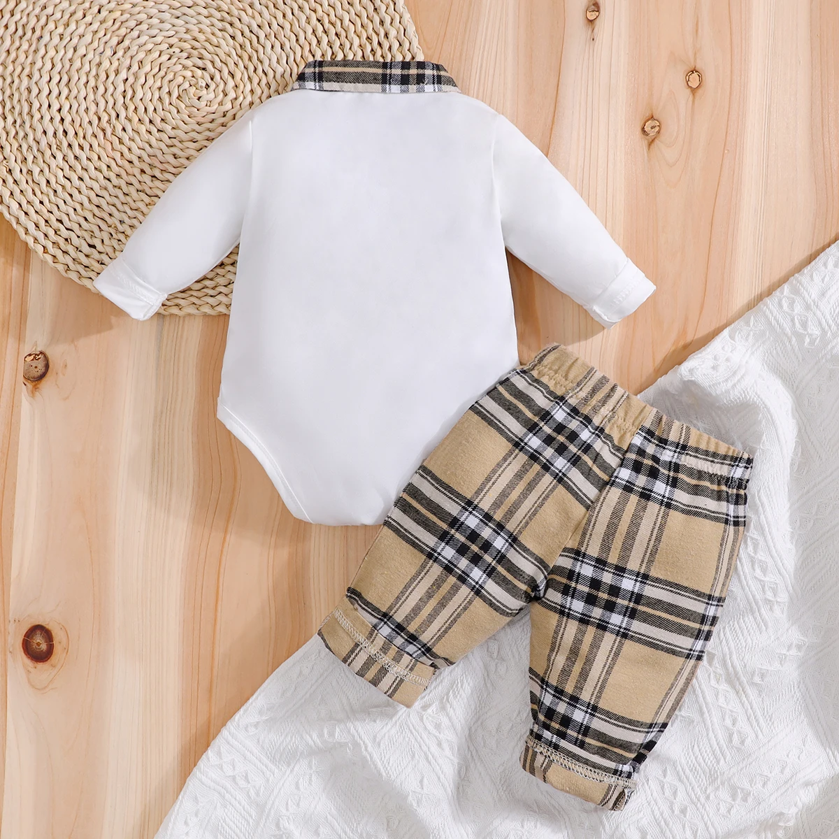 IURNXB Baby Cartoon Bear Two-Piece Clothes Set Infant Long-Sleeve Onesie+Pants Tuxedo Outfits for Spring Fall Outdoor Wear 1-18M thumbnail 2