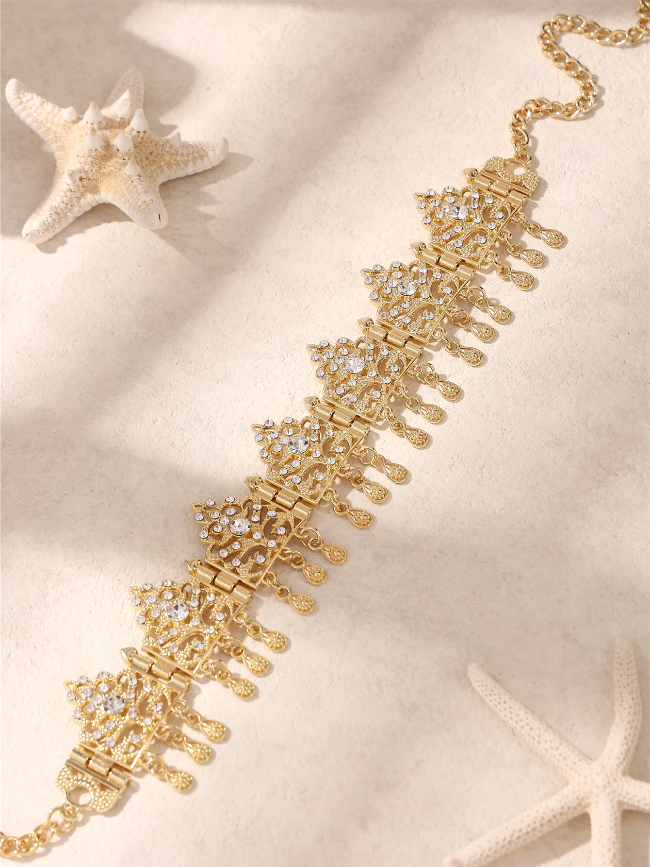 Algerian Women's Vintage Head Chain Middle Eastern Bridal Wedding Festival Party Evening Ramadan Clothing Accessory thumbnail 3
