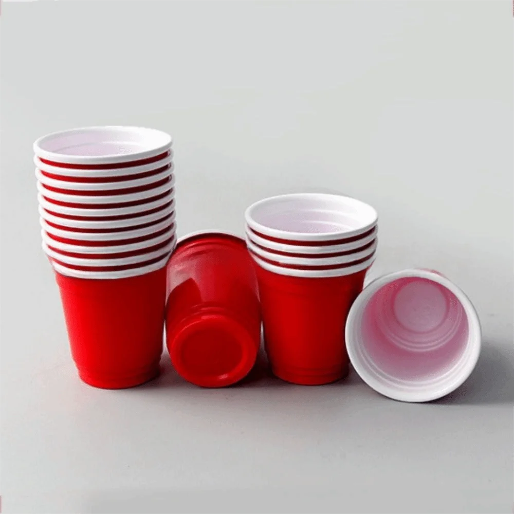 50PCS High Quality Red Disposable Cup Plastic 59ml/2oz Mini Wine Cup Disposable Tableware Home Dinning Bar thumbnail 3