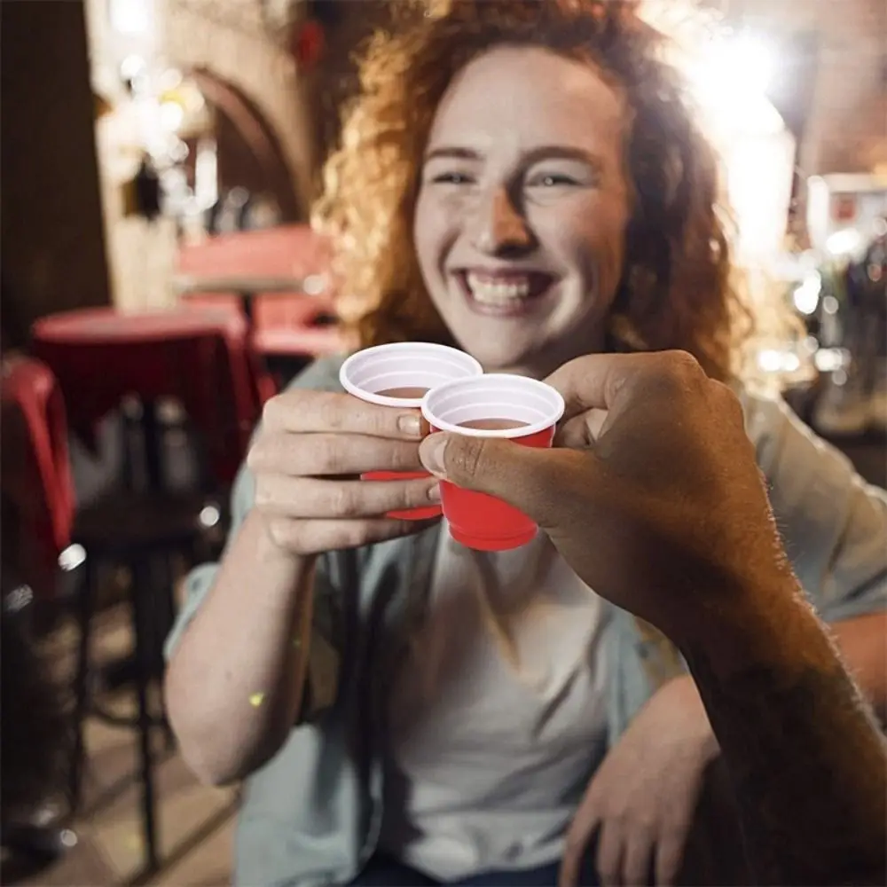 50PCS High Quality Red Disposable Cup Plastic 59ml/2oz Mini Wine Cup Disposable Tableware Home Dinning Bar thumbnail 5