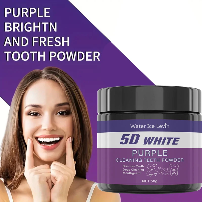 5D White Purple Cleaning Teeth Powder: All-Round Protection, Brightens Teeth, Deep Cleans, Moisturizes & Freshens Breath thumbnail 3