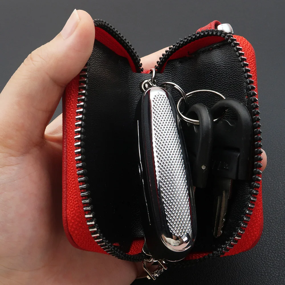 Key Wallet Zipper Key Organizer Keychain Cover Compact Key Holder For Everyday Use Office Travel thumbnail 3