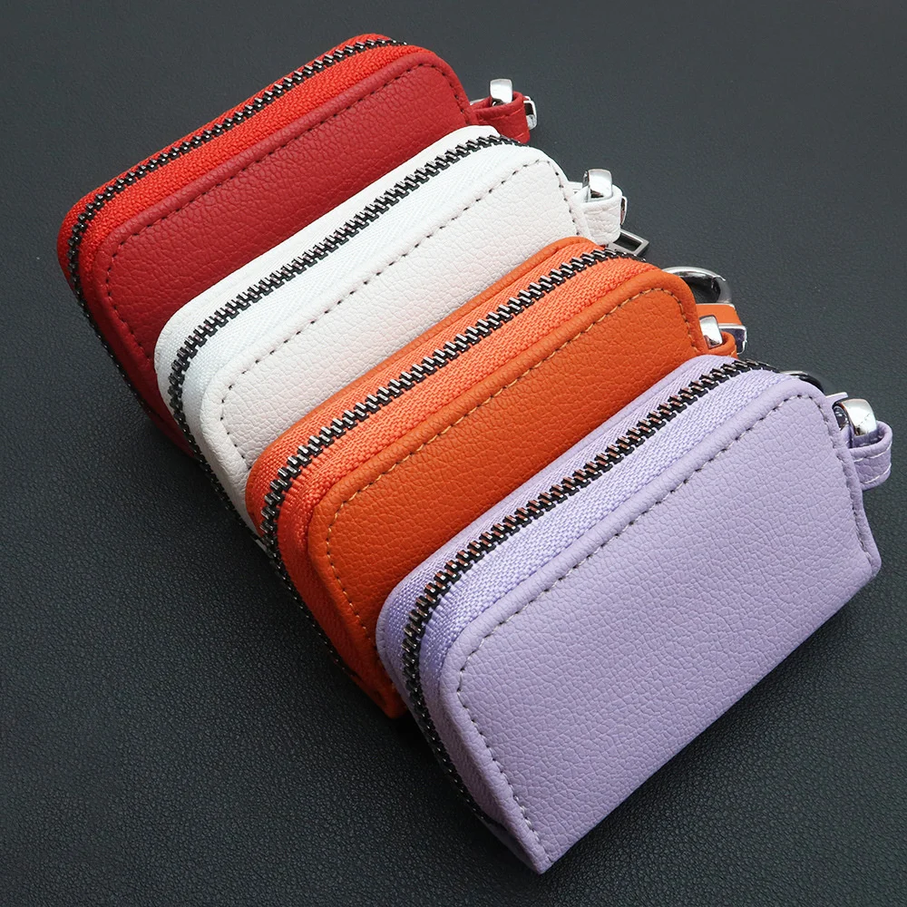 Key Wallet Zipper Key Organizer Keychain Cover Compact Key Holder For Everyday Use Office Travel thumbnail 4