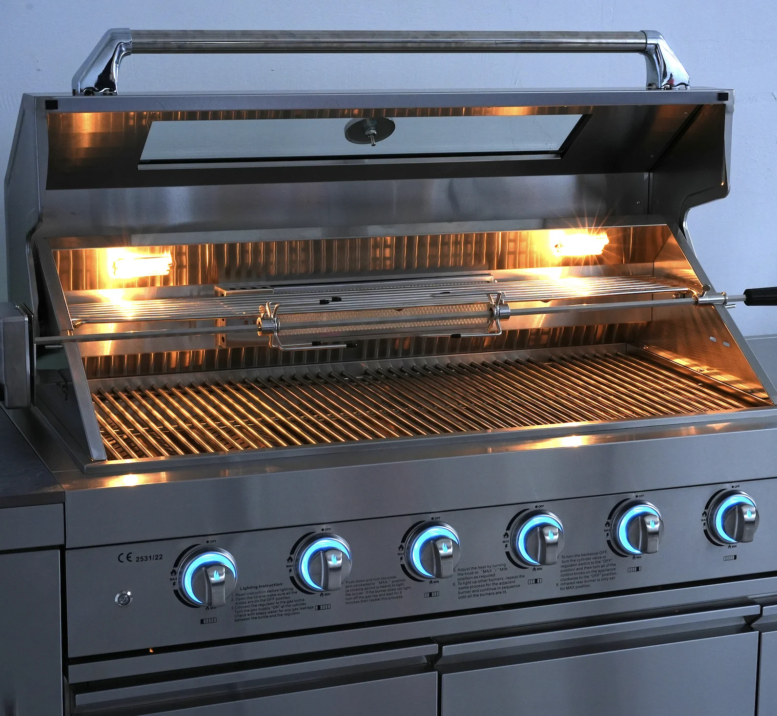 Stainless Steel Outdoor Kitchen With BBQ And Fridge With Grill Cooktop Sink Fridge Rolling Movable On Wheels For Backyard Patio thumbnail 5