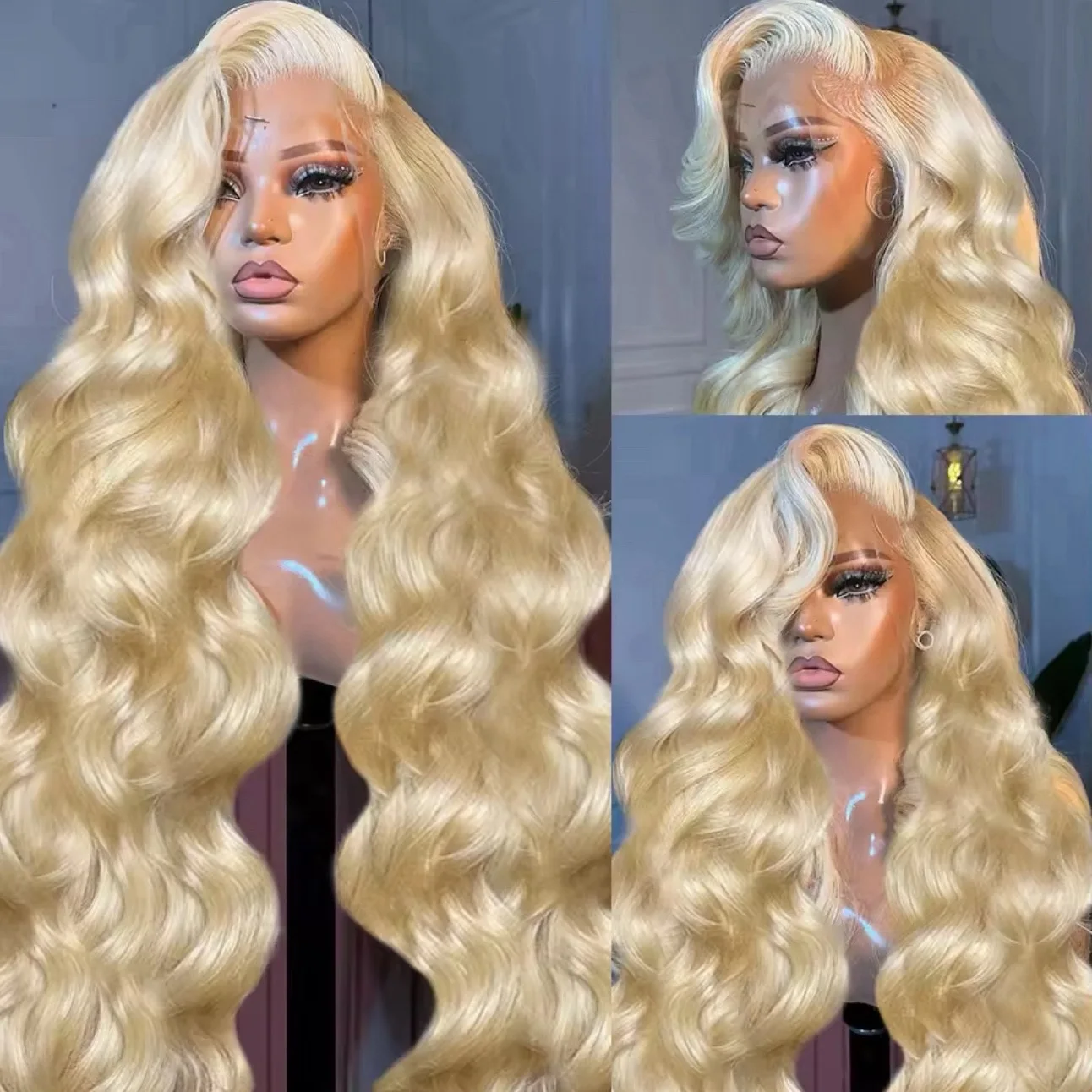 Body Wave Soft Hair 99J Red Burgundy 613 Blonde Ginger Brown Color 13X4X1 HD Lace Frontal Wig Prepucked Glueless Wig Daily Party thumbnail 3