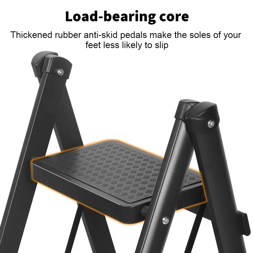 2 Steps Folding Step Ladder Non-slip Household Folding Ladders Stool 330lbs Load-bearing Multifunction Step Ladder High Chair thumbnail 4
