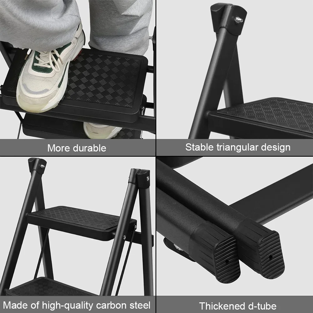 2 Steps Folding Step Ladder Non-slip Household Folding Ladders Stool 330lbs Load-bearing Multifunction Step Ladder High Chair thumbnail 2