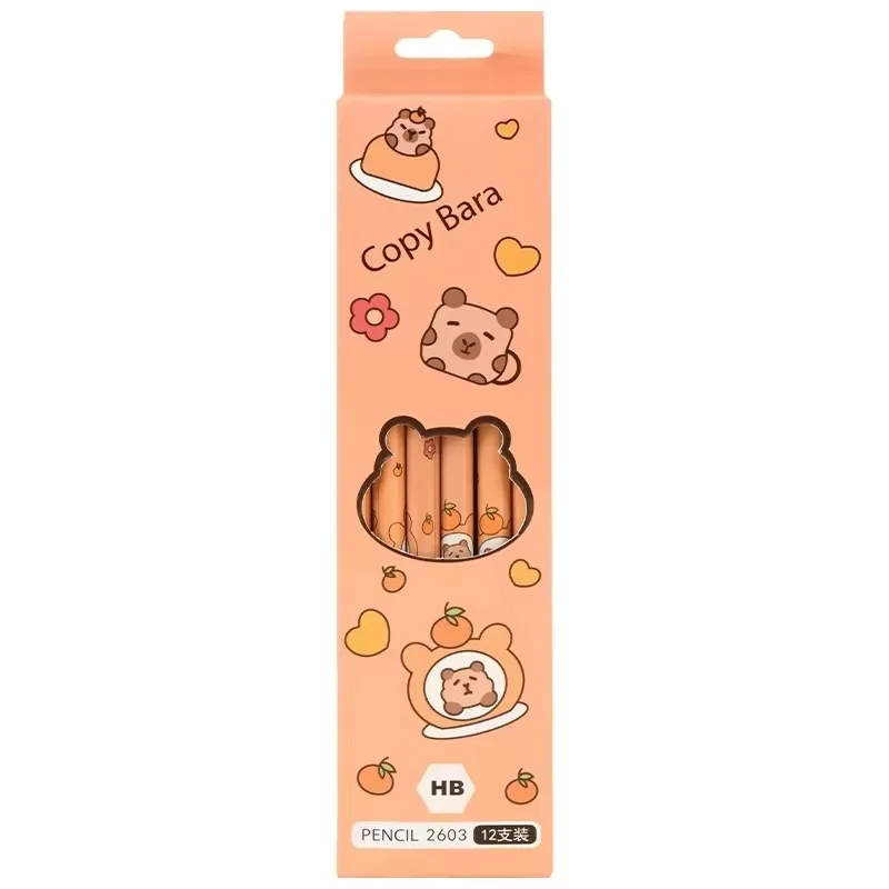 12pcs Kawaii Capybara Pencils Sketching Drawing Pencil With Eraser Unpointed For School Office Students Stationery Supply Pencil thumbnail 6