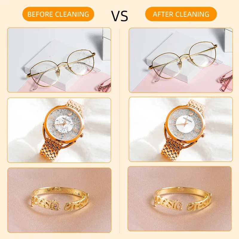 250mAh Ultrasound Timed jewelry Glasses toothbrush Cleaning Machine 3 Gear 360° High Frequency Ultrasonic Deep Cleaning 2026 thumbnail 4