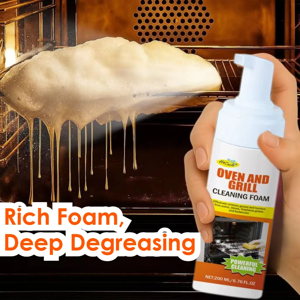 Oven & Grill Grease Foam Cleaner, for Barbecue, Steam Ovens, Stoves, Removing Black Stains Kitchen Grease Removal Oven Cleaner thumbnail 4