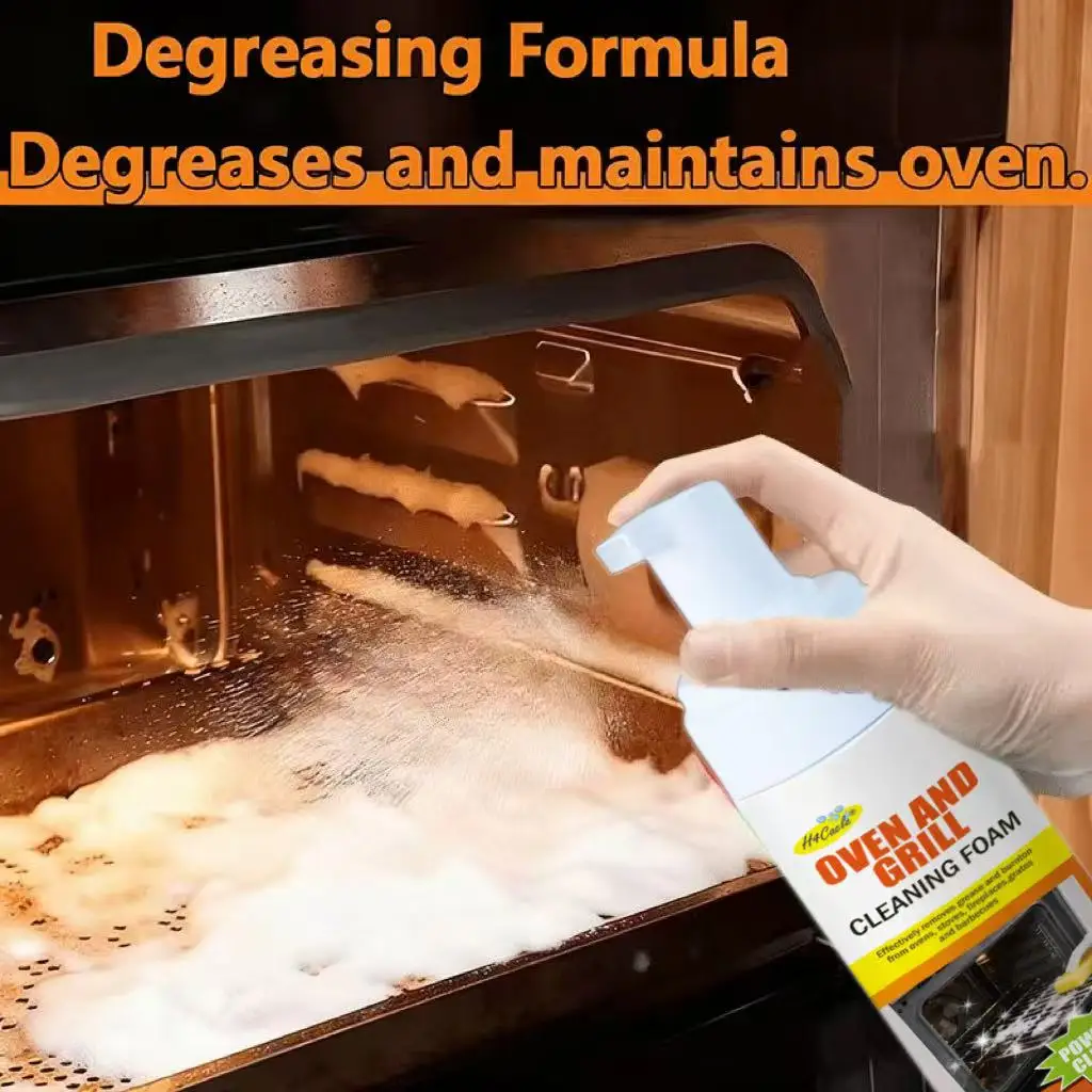 Oven & Grill Grease Foam Cleaner, for Barbecue, Steam Ovens, Stoves, Removing Black Stains Kitchen Grease Removal Oven Cleaner thumbnail 3