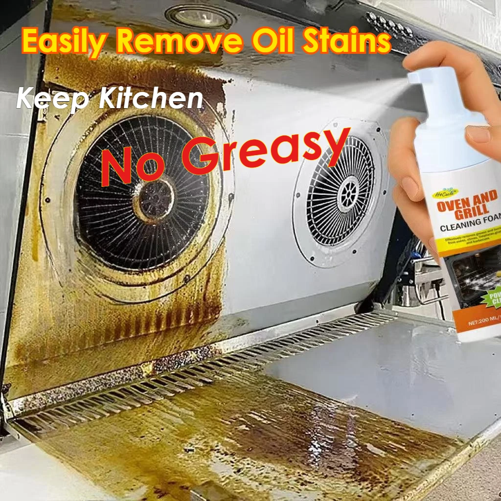 Oven & Grill Grease Foam Cleaner, for Barbecue, Steam Ovens, Stoves, Removing Black Stains Kitchen Grease Removal Oven Cleaner thumbnail 5