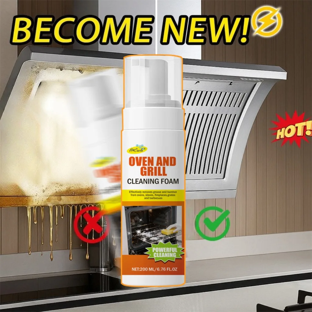 Oven & Grill Grease Foam Cleaner, for Barbecue, Steam Ovens, Stoves, Removing Black Stains Kitchen Grease Removal Oven Cleaner thumbnail 2