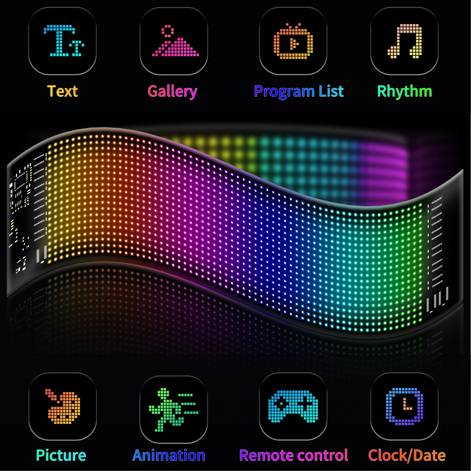 LED Devil Eye Car Lights Dynamic Flexible Programmable Custom Bluetooth Control LED Eyes Display Light For Car Decor thumbnail 5