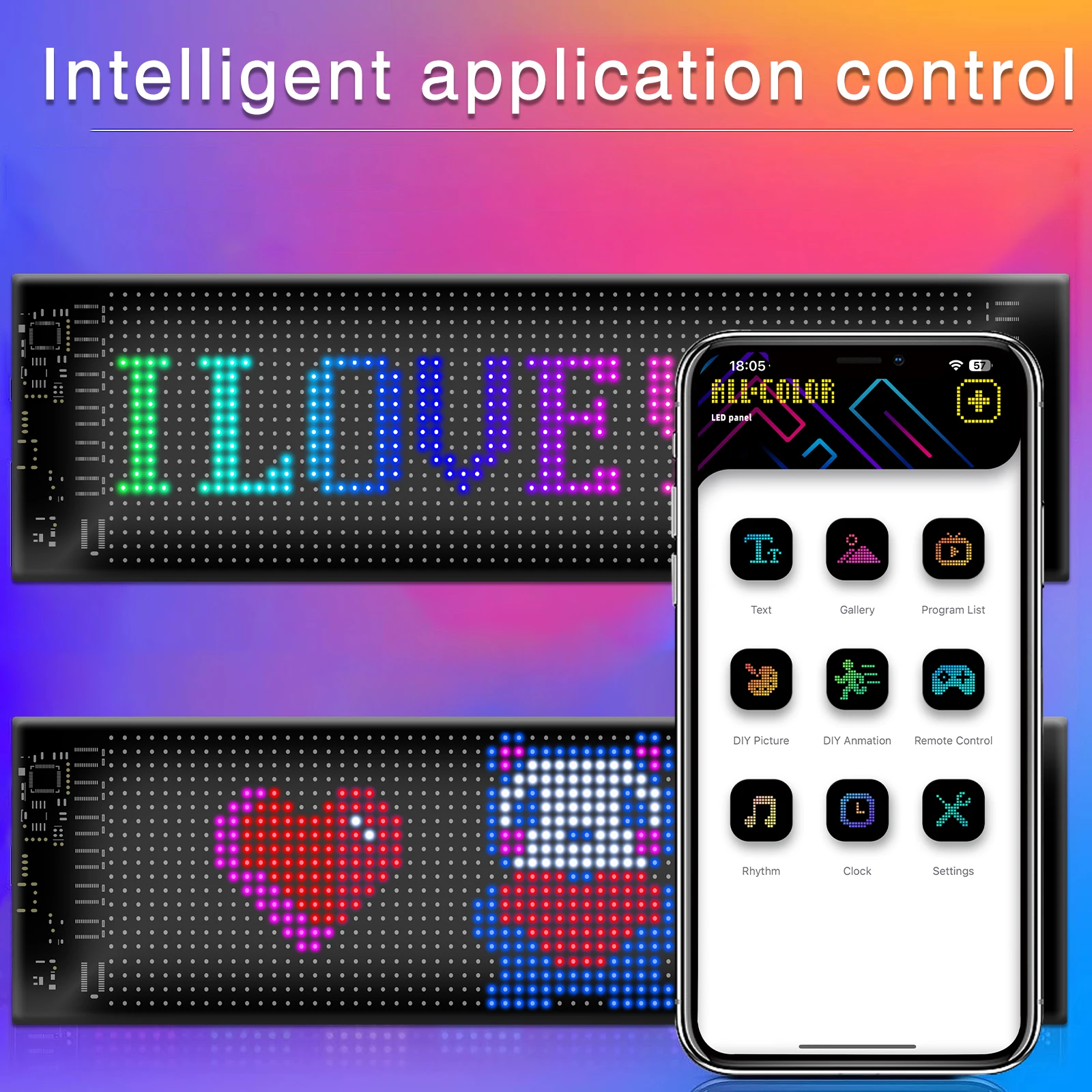 LED Devil Eye Car Lights Dynamic Flexible Programmable Custom Bluetooth Control LED Eyes Display Light For Car Decor thumbnail 6